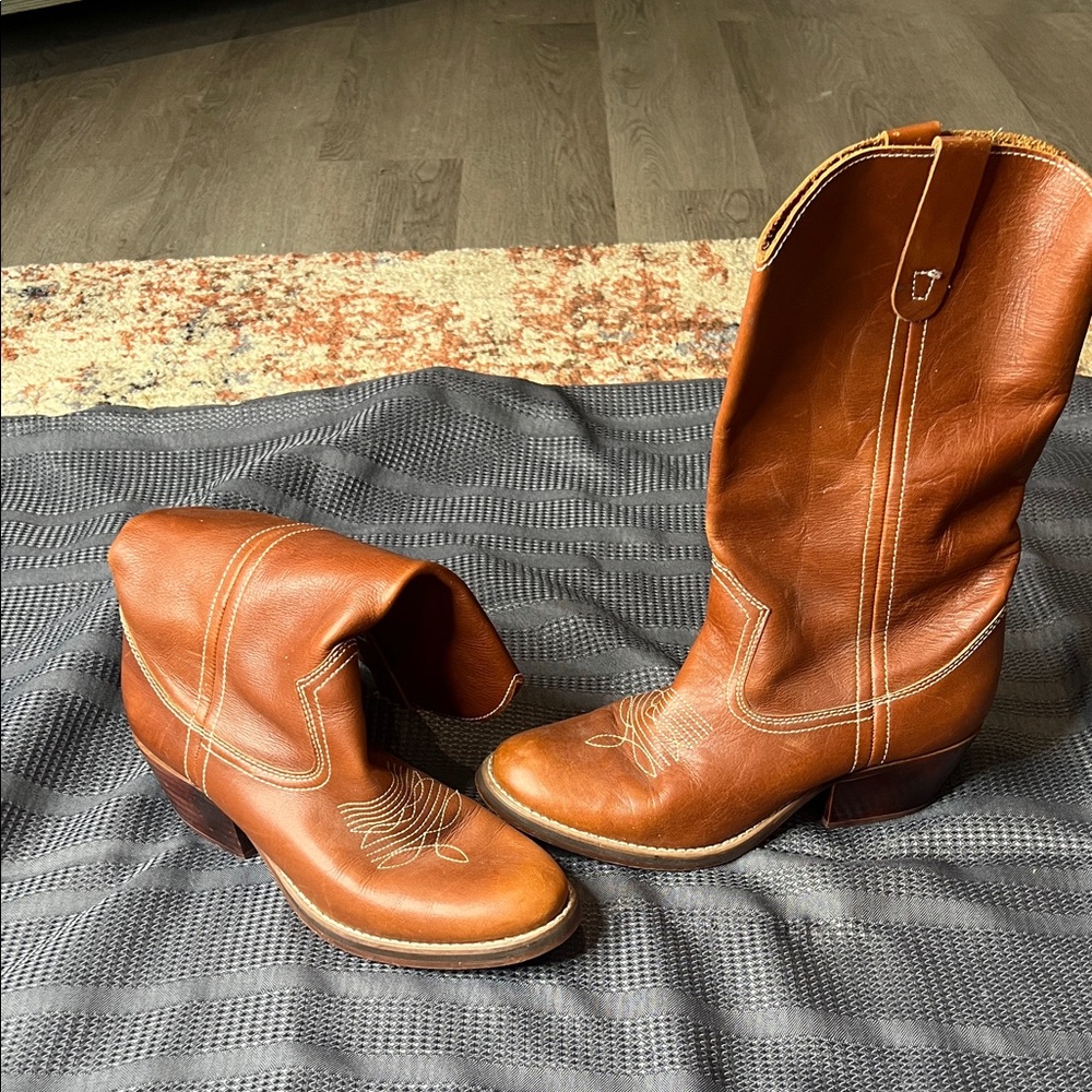 Steven By Steve Madden Tan Leather Heeled Boots